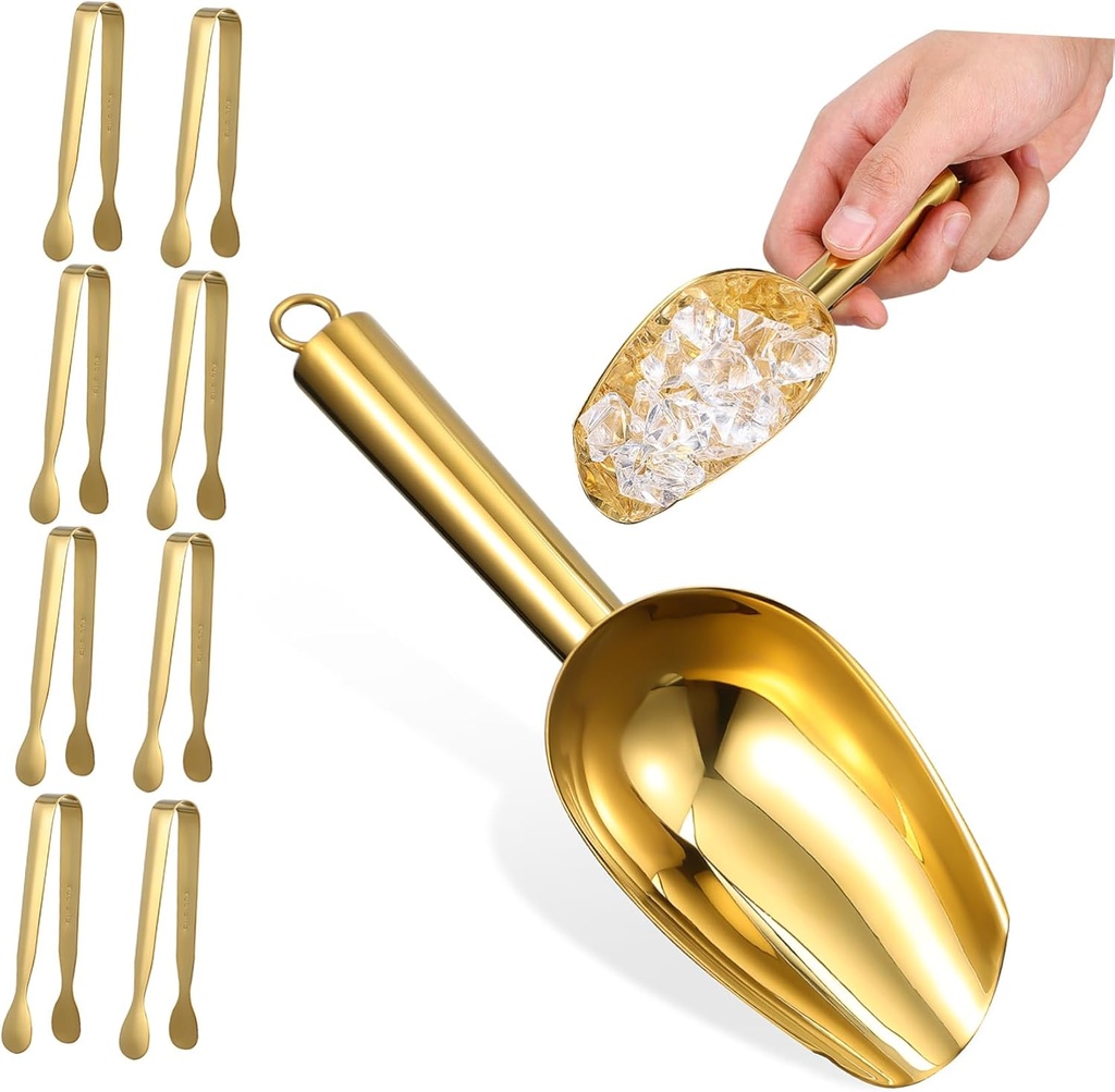 CHILDWEET 2pcs Ice Scoop Clamp Kit Ice Scoops Stainless Steel for Bar Buffet Picnic Easy to Grip