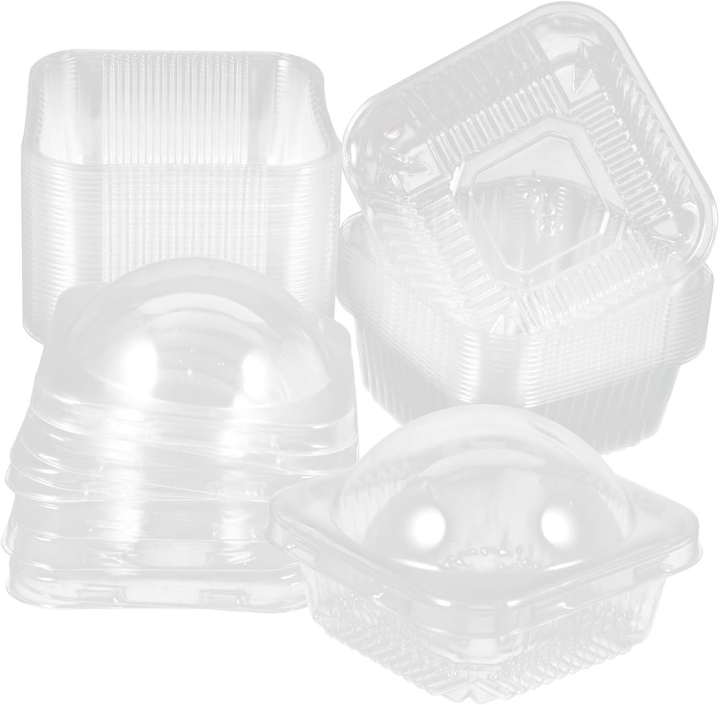 50pcs Egg-yolk Puff Moon Cake Packaging Boxes Pack Food-grade Safe Materials for Cupcake Pastry Desserts