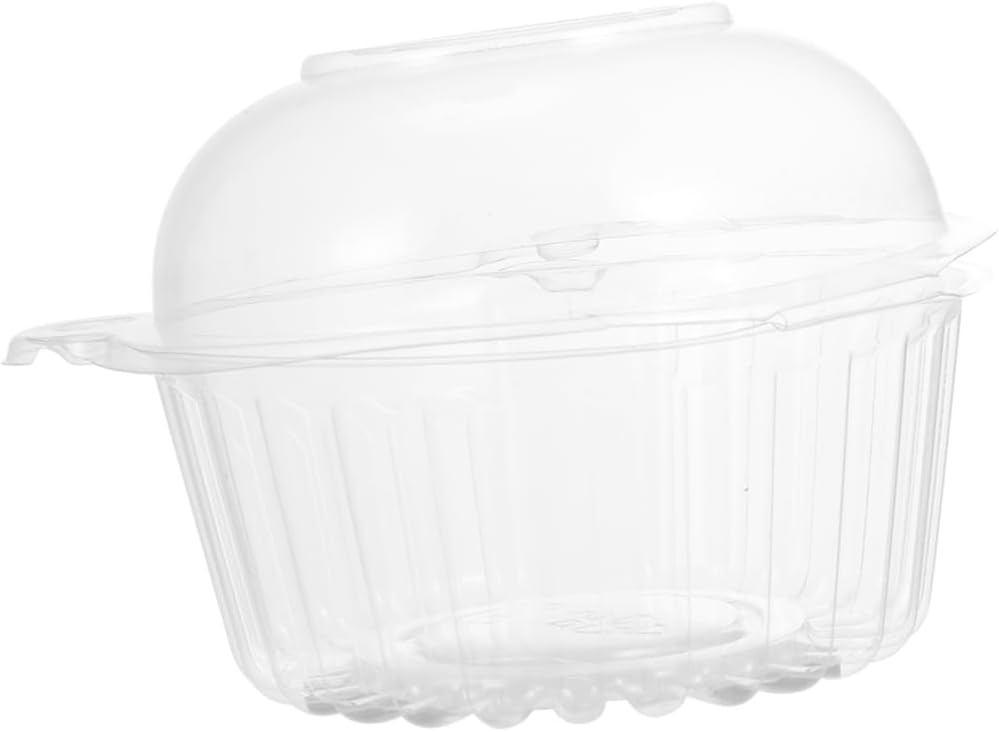Cabilock 100pcs Transparent Cake Boxes with Lid Disposable Cupcake Holders for Bakery Parties Home Use for Storing Cakes Mousse Desserts and More
