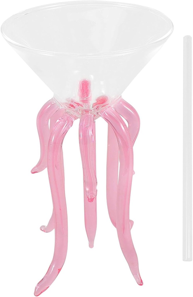 PRETYZOOM 1set Creative Octopus Wine Goblet Reusable Glass Cocktail Cups for Parties Festivals and Home Use Lightweight and Versatile Drinkware for Wine Juice Water and More Height