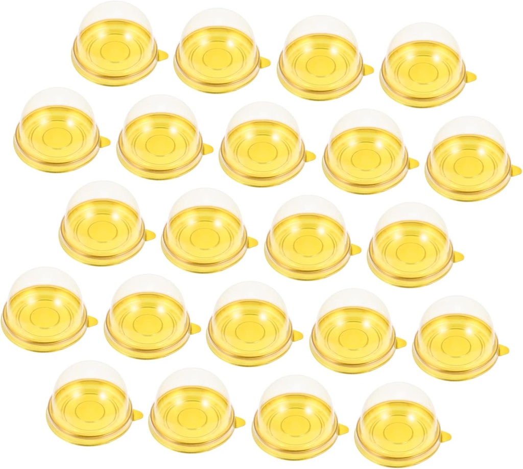 100pcs Dome Cake Containers Food Packaging Boxes for Pastries Cupcakes and Egg-yolk Easy to Use Sealing Effect