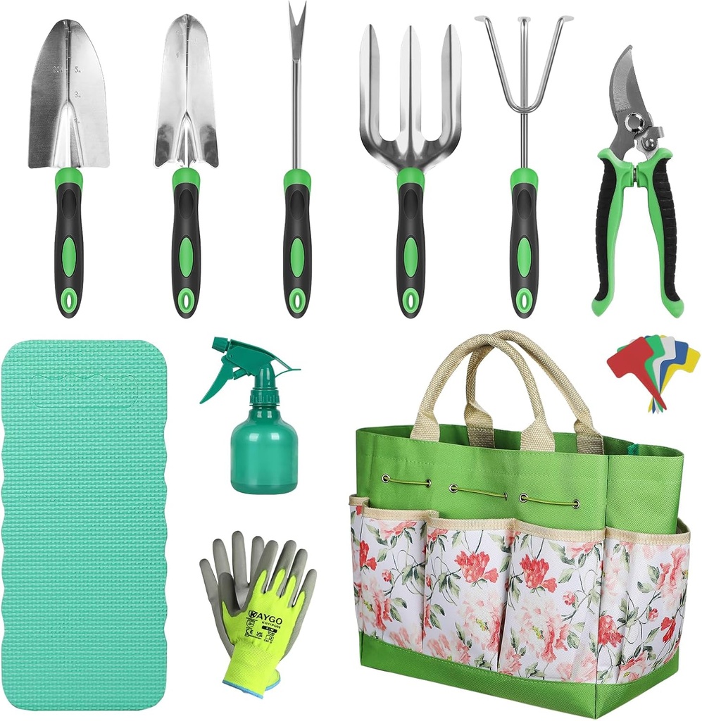 Orientools Gardening Gifts for Women & Men, Garden Tools Set Kit with Bag, 11 Piece Gardening Hand Tools, Allotment Gifts for Gardeners