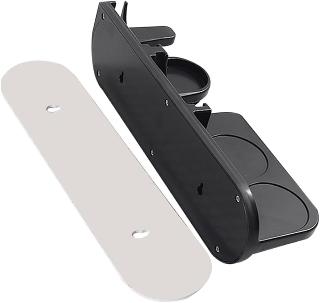 Luxshiny No Drill Espresso Tamper Holder Shelf Wall Mounted Coffee Tool Organizer for Espresso Machines Includes Handle Powder Cloth Tamper for Coffee Stations