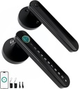 Smart Electronic Fingerprint Door Lock, Keyless Entry with Handle, Codes, APP, IC Cards, Fingerprints, Keys, for Home Bedroom Apartment (Black)