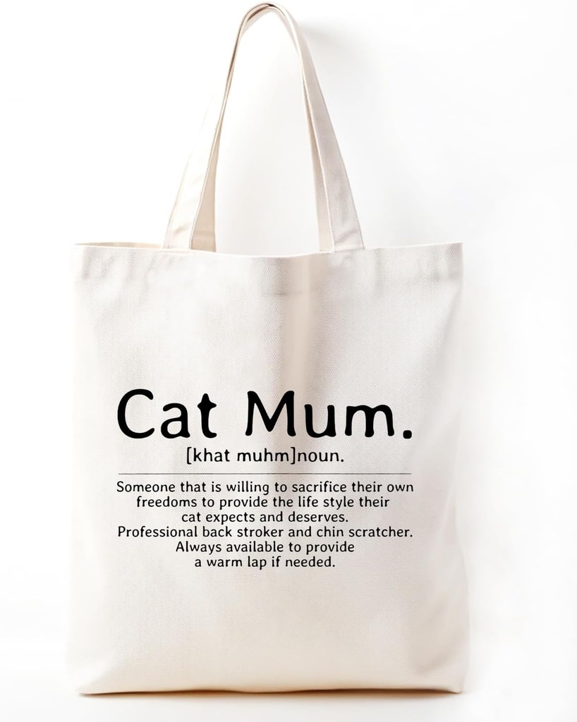 Cat Mom Gifts for Women, Canvas Tote Bag for Women, Gift for Cat Lovers, Cat Gifts for Women, Cat Mother Gifts, Christmas Gift for Cat Lover Mom, Reusable Grocery Bags, Shopping Bag