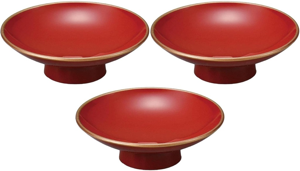 セトモノホンポ(Setomonohonpo) Set of 3, Red Tenkin Glass 3.0 Size [9.1 x 2.1 cm] [Gui Cup]