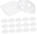 GLEAVI 50 Pcs Boxes Thickened Transparent Cake Holders Airtight Single Cupcake Containers for Desserts Boxes for Clean Transportation and Display