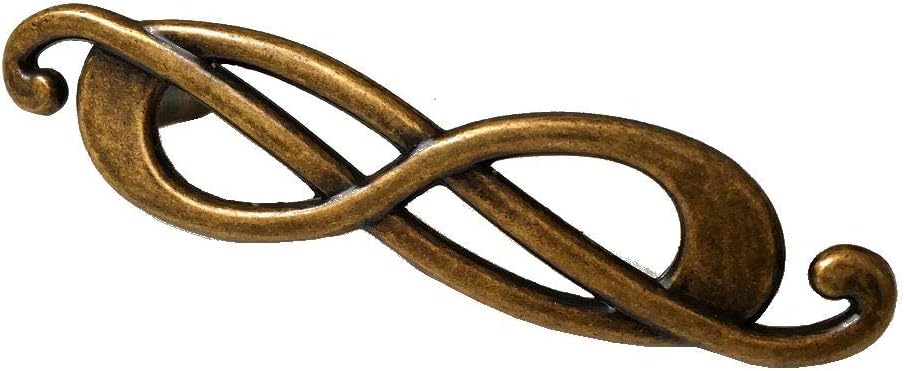 2 1/2" C-C (2.5 in Centers) Vintage Style Drawer Pull Antique Brass Knob Cabinet Handle Dresser Pulls Kitchen Door Handles Hardware 64 mm Centers