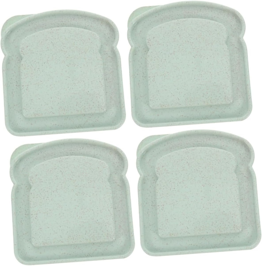 4pcs Sandwich Box Lids Reusable Outdoor Lunch Containers Compartment Food Storage Case for Bread Toast and Slices Easy Storage