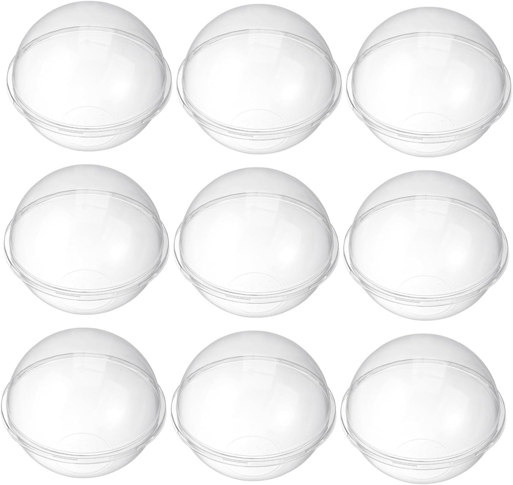 KICHOUSE 10pcs Transparent Plastic Ball Shape Cake Containers Portable Mousse Ball Cake Box Lightweight Design for Safe Storage and Creative Decoration