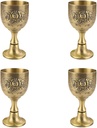 Vintage Shot Glasses, Mini Wine Glasses, Retro Chalice Goblet, Elegant Metal Drinking Glass for Cocktail Party, Wedding, Anniversary Dinner, Set of 4, 1.35oz / 40ml, Bronze