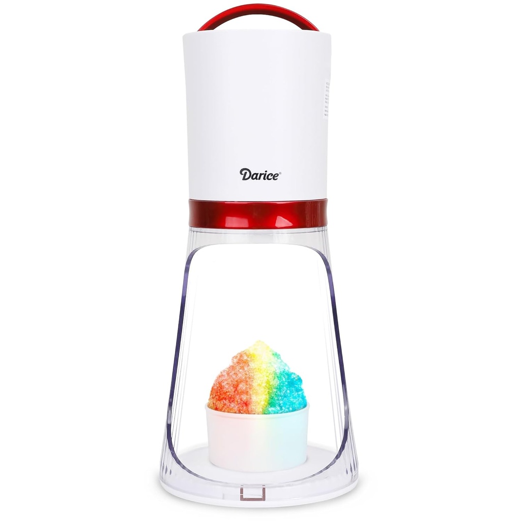Darice Shaved Ice Machine – Crushed Ice Maker with 2 Ice Containers – Ice Shaver Machine for Fine and Coarse Ice – Ice Maker Crushed Ice for Slushie, Snow Cones, Cocktails, Drinks