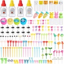 150 Pcs Condiment Squeeze Bottles Bento Lunch Box Accessories and Animal Fruit Food Toothpicks Mini Ketchup Bottles Soy Sauce Container Reusable Condiments Containers