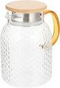 1pc - Glass Water Carafe Steel Lid Iced Tea Jug for Home Serving Pitcher for Cold Beverages and Convenient Design