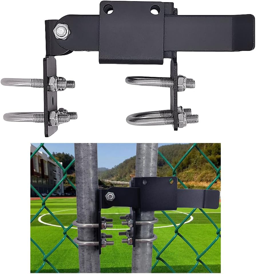 Chain Link Fence Double Gate Latch for 1-3/8" Gate Frame Chain Link Fence Gate Latch Residential Strong Arm Double Gate Latch for Metal Gate,The Minimum Distance Between Two Doors is 2 "