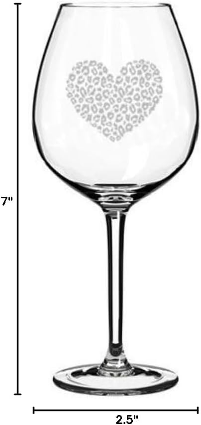 Wine Glass Goblet Leopard Print Love Heart (20 oz Jumbo)