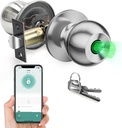 Smart Fingerprint Door Knob - Biometric Lock with App Bluetooth Control, Keyless Thumbprint Entry Door Lock for Home, Cloakroom, Hotels, Apartments, Offices, Perfect for Bedroom Security (Sliver)