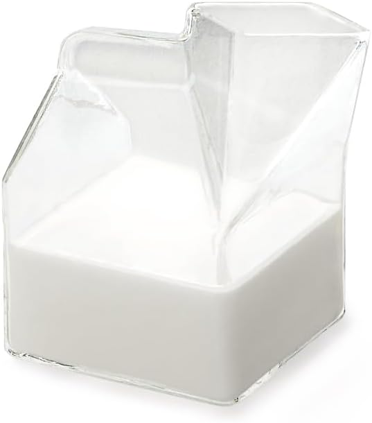 LEMONSODA Glass Milk Carton Container for Creamer, Juice, Tea - 10oz (300ml) (1 count)