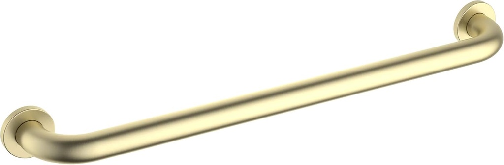 KIBI 24 Inch Stainless Steel Bathroom Safety Grab Bar | Curved Shaped Grab Bar for Bathtubs and Showers, Shower Safety Grab Bars for Seniors, Wall Mounted Anti-Slip Support (Brushed Gold, KGB1024)