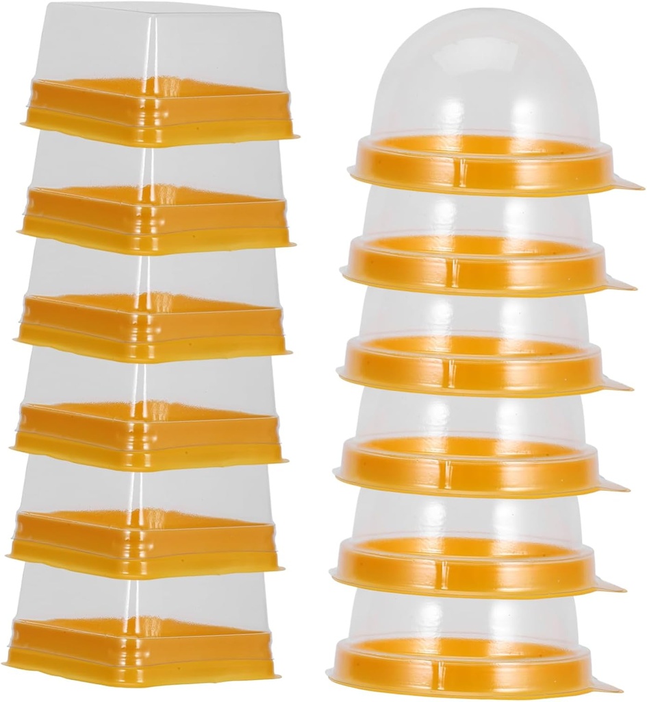 100pcs Mini Egg Yolk Puff Boxes Plastic Cake Holders Baking Packing Containers with Transparent Covers for Moon Cakes Pastries Cookies Muffins