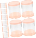 Garneck 10pcs Mini Clear Plastic Cake Boxes with Lids for Small Desserts Elegant Round Cake Carrier for Birthday Treats and Baking Storage
