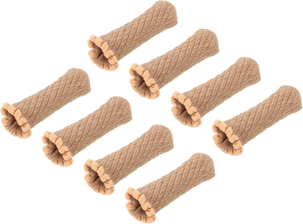 PATIKIL Knitted Door Handle Cover, 8 Pcs Antifreeze Anti-Scald Door Knob Protector Safety Cover Guard Sleeve for Summer and Winter Bedrooms Bathrooms Offices Furniture, Natural Wood