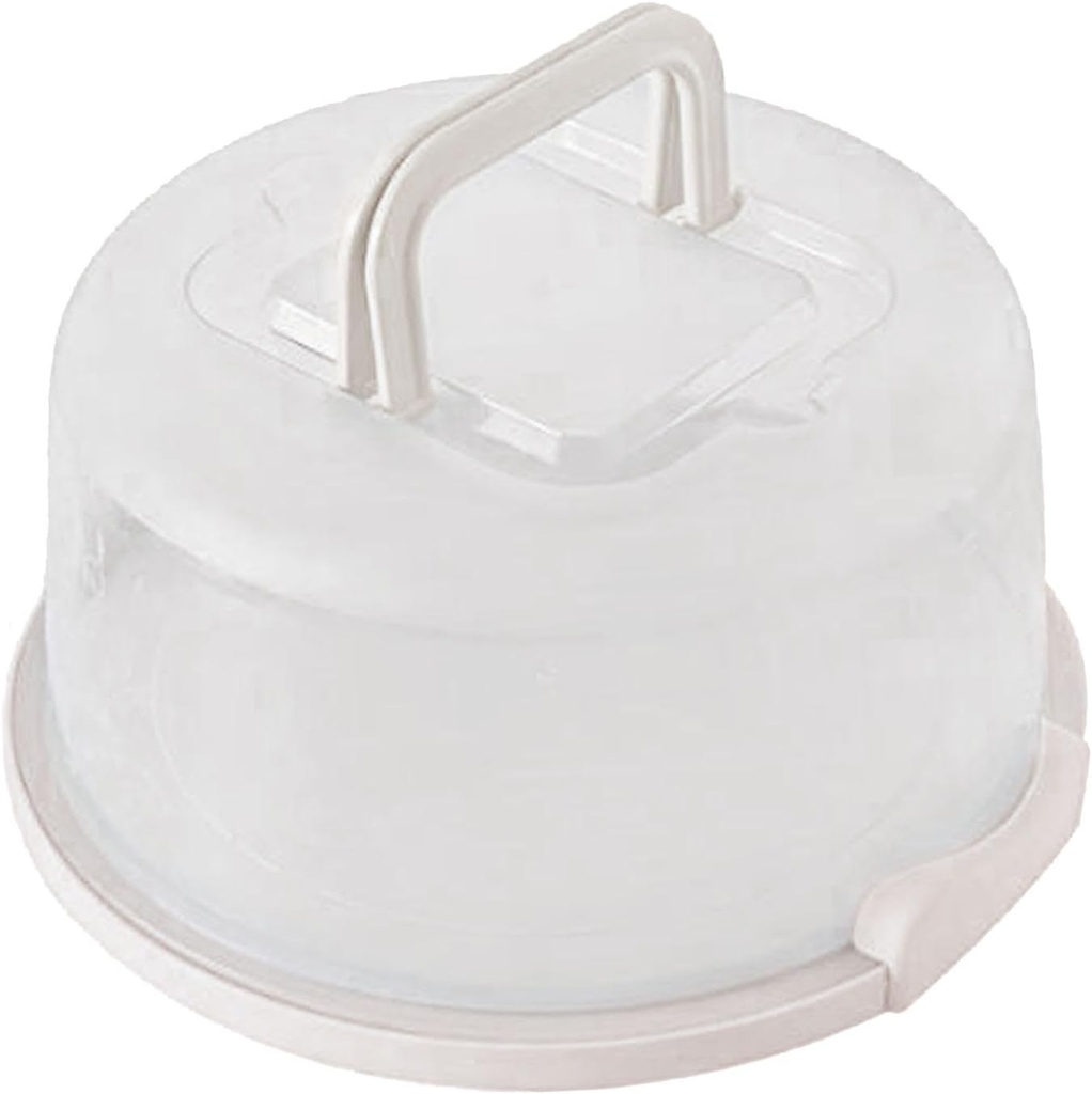 Fenteer Cake Container Cake Carrier Dome Storage Carrier Cupcake Box Round Food Grade with Lid and Handle 8 inch Freezer Cake Keeper