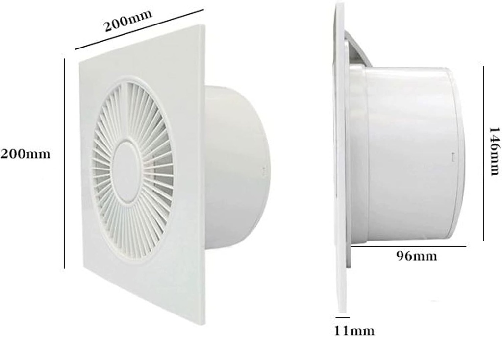 Bathroom Exhaust Fan, Bathroom Fan, Household Bathroom Kitchen Glass Window Ventilation Wall Round Strong Mute Thin