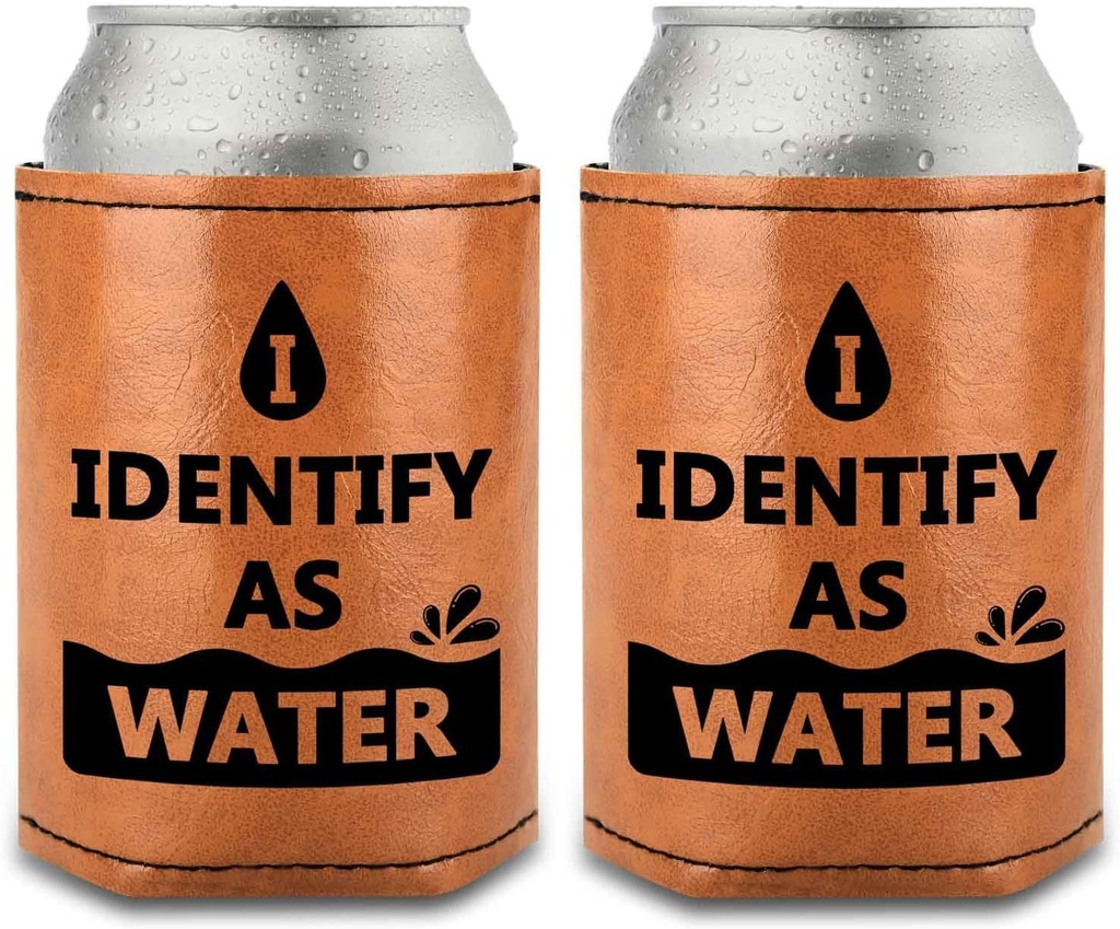 Leather Can Cooler Sleeve for Men, Dad Gifts for Dad from Daughter Son for Fathers Day, Christmas Gifts Birthday Gifts for Dad Funny Gag Gifts Ideas for Men Him (2 PCS)