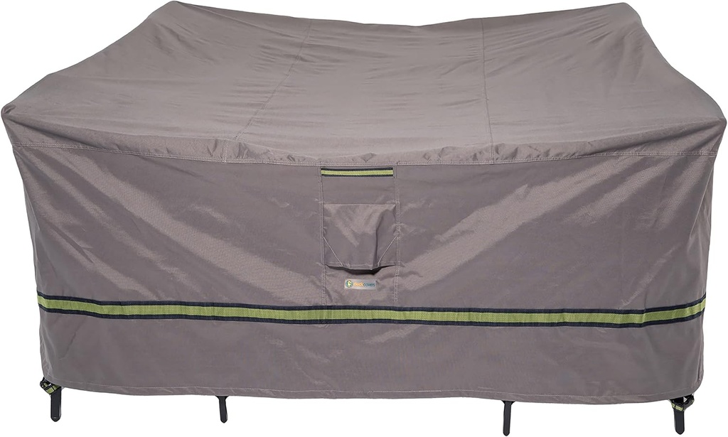 Duck Covers Soteria Water-Resistant 92 Inch Square Patio Table with Chairs Cover, Outdoor Table and Chair Cover