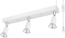 Plug-in Track Lighting, LED Track Lighting Fixtures Ceiling Kit, 16" White Plug in Wall Light with 14.8ft Cord, 3-Light Ceiling Spotlight,Rotatable Kitchen Light Head for Bedroom Hallway(GU10,NO Bulb)