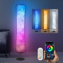 Torchlet Floor Lamp, RGB Floor Lamp with 16 Million DIY Colors and Scene Modes, Music Sync and White Fabric Shade with App/Remote Control, Standing Lamp for Living/Game Room Bedroom