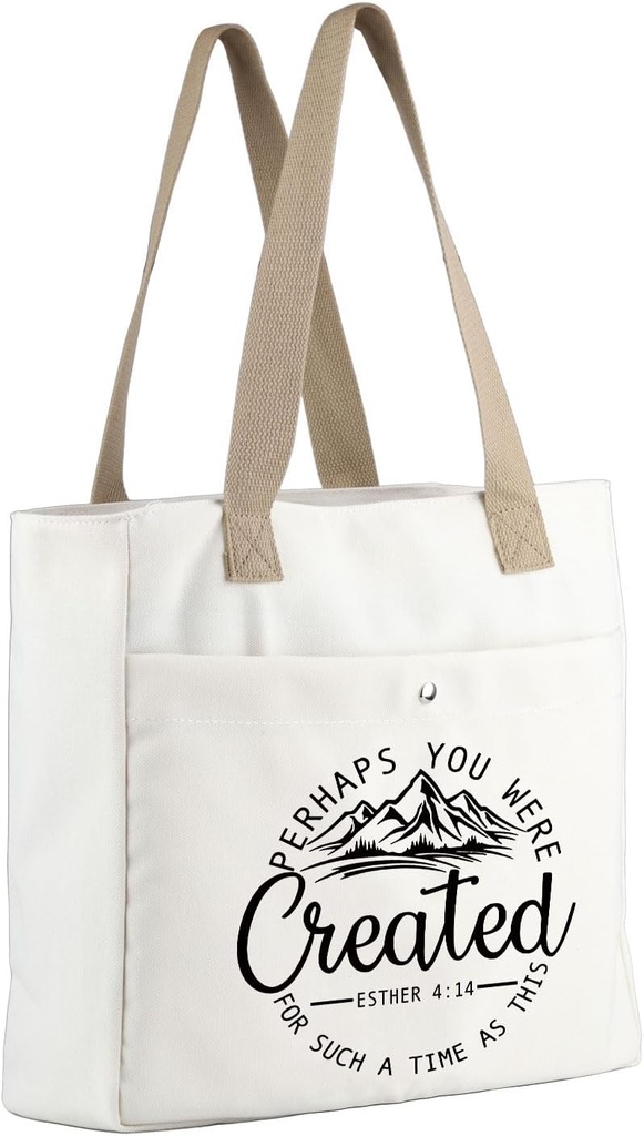 MBMSO Christian Scripture Gift Large Bible Bag Perhaps You Were Made for Such a Time as This Esther 4:14 Bible Verse Tote Bag