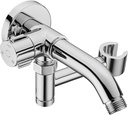 Solid Metal Shower Arm Diverter with Handshower Mount for Hand Held Showerhead and Fixed Spray Head ∣ G 1/2 3-Way Bathroom Universal Shower System Replacement Part (Chrome)