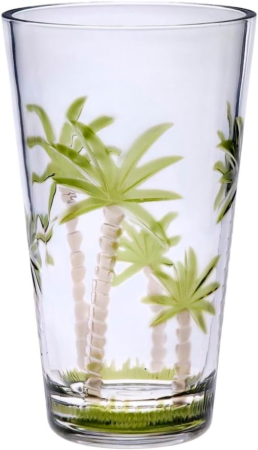 Elegant Tree Design Acrylic Drinking Glasses Set of 4 for Stylish Entertaining, Shatterproof and Lightweight, Home or Outdoor Use