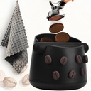 Coffee Knock Box, Espresso Knock Box with Barista Towels, Coffee Grounds Container Disposal,Removable Knock Bar and Non-Slip Base, Espresso Machine Accessories,Black, JDHAVMOS