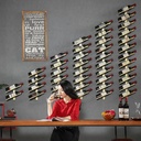Creative Wall Mounted Wine Rack, Gold Metal Hanging Wine Bottle Holder Holds 6 Bottles, Liquor Bottle Display Shelf for Kitchen Pantry Bar Wine Cellar