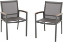 Christopher Knight Home Emma Outdoor Mesh and Aluminum Frame Dining Chair (Set of 2), Gray
