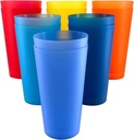 AOYITE Large Plastic Cups Reusable - 32 oz Water Tumblers Unbreakable Drinking Glasses set of 12 - BPA Free Dishwasher Safe Big Plastic Cups for Kids Kitchen Camping Party Outdoor