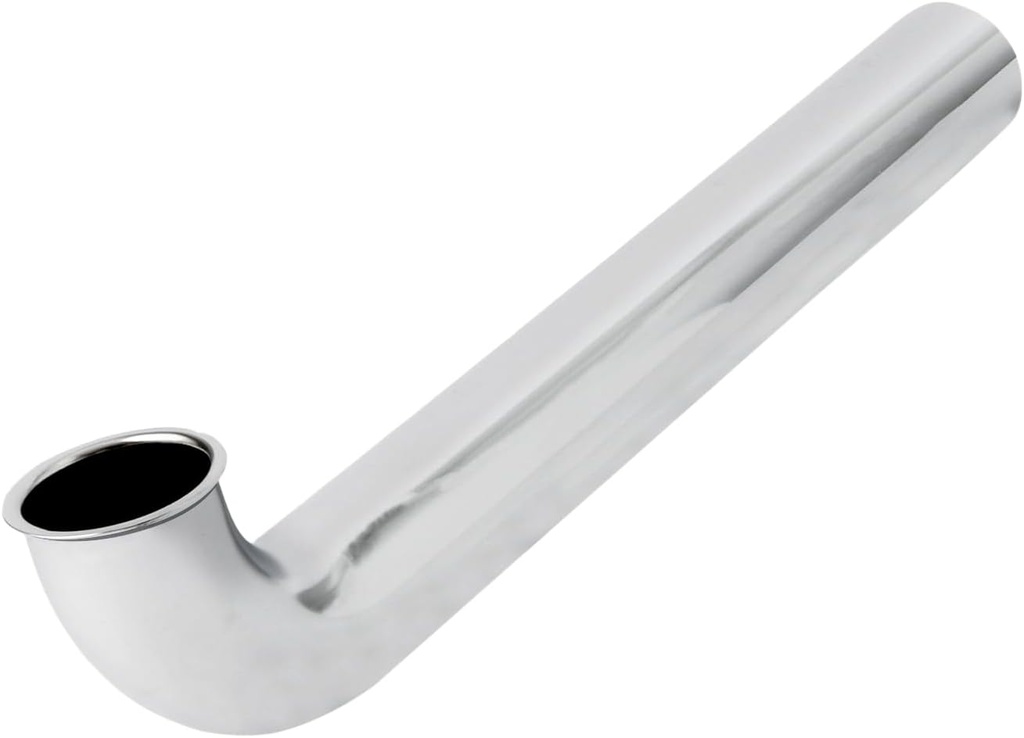 Highcraft 1-1/2” x 12” Waste Arm Direct Connect Chrome Plated Brass Waste Bend 17-Gauge for Bathroom Sink, Kitchen Sink, Utility Sink Tubular Drain Applications