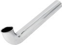 Highcraft 1-1/2” x 12” Waste Arm Direct Connect Chrome Plated Brass Waste Bend 17-Gauge for Bathroom Sink, Kitchen Sink, Utility Sink Tubular Drain Applications