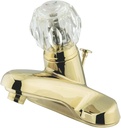 Kingston Brass KB522B Americana 4-Inch Centerset Single Acrylic Handle Lavatory Faucet with Brass Pop-Up, Polished Brass