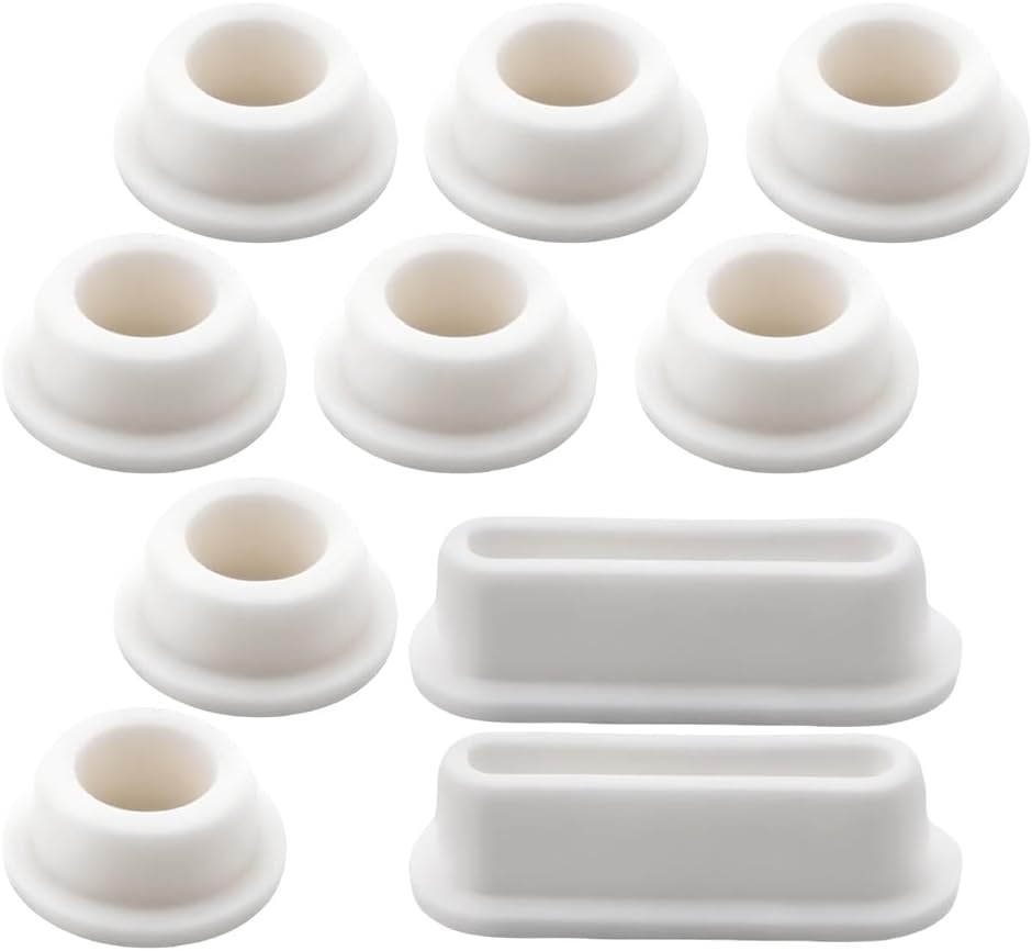 10 Pcs Rubber Sink Overflow Cap, Kitchen Bathroom Sink Overflow Hole Cover Round Basin Trim Ring Insert Plug, for Hole Cover Kitchen Bathroom Basin, White Rubber Stopper