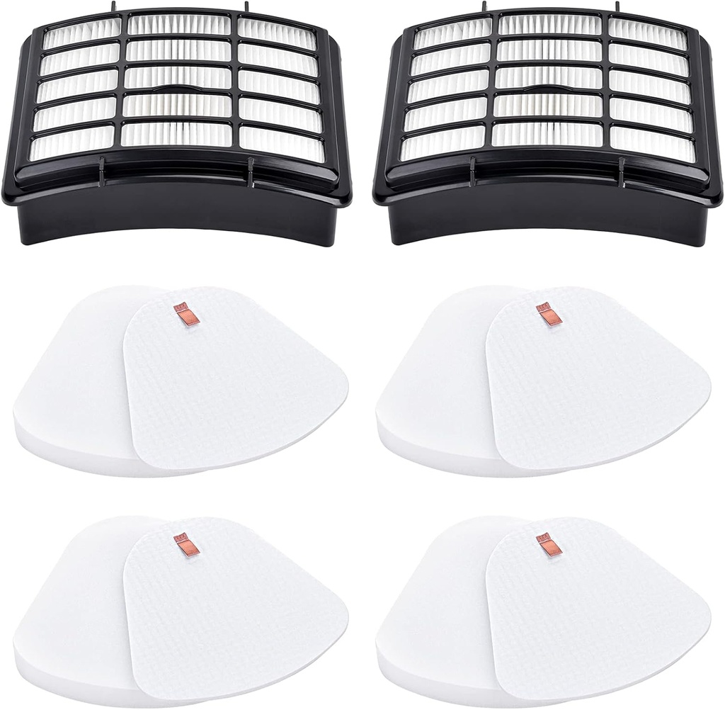 Filters for Shark Navigator Lift Away Deluxe ZU503AMZ NV360 NV352 NV370 NV358 NV355 NV351 NV356E UV540 NV350 NV356, Compare to Part # XFF350 & XHF350, 2 Hepa + 4 Foam & Felt Filter Replacement