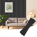 94 Inch Wood Wall Panels for Interior Wall Decor Noise Reduction,Black Fluted 3D Wood Slat Panel Use for Soundproof Paneling,Living Room,Bedroom,Office,Store