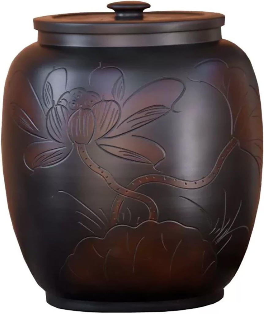 Ceramic Rice Jar Large Ceramic Jar For Rice, Ceramic Rice Bucket With Lid, Food Containers Jar, Household Rice Barrel With Lid,ceramic Rice Container,rice Container Kitchen Flour Bucket(22lb/10KG)