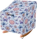 Patio Chair Cover Rocking Chair Protector Outdoor Furniture Cover Blue Butterfly Bohemian Flower Print Water Resistant Lounge Deep Seat Cover for Lawn Garden, 37"Wx37"Dx36"H