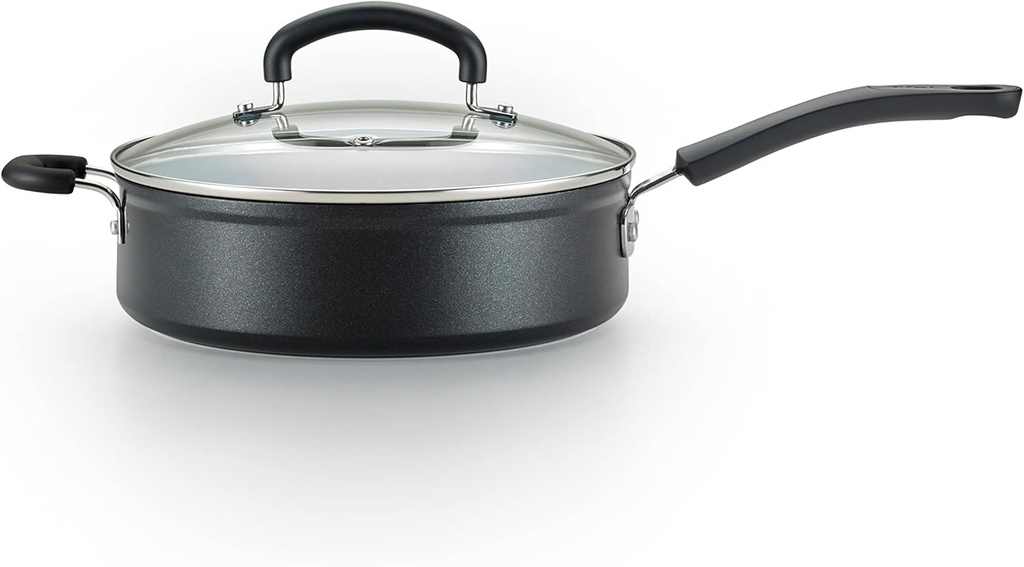 T-fal Advanced Nonstick Jumbo Cooker 5 Quart Oven Safe 350F Cookware, Pots and Pans, Dishwasher Safe Black