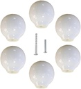 6Pcs White Ceramic Knobs Round Drawer Pulls Vintage Spherical Cabinet Handles Knob for Cabinet Door Cupboard Home DIY Lovely Hardware with Screws