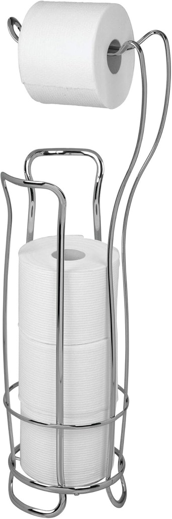 iDesign Axis Steel Free-Standing Toilet Paper Storage Dispenser - 8" x 6.5" x 24.5", Chrome